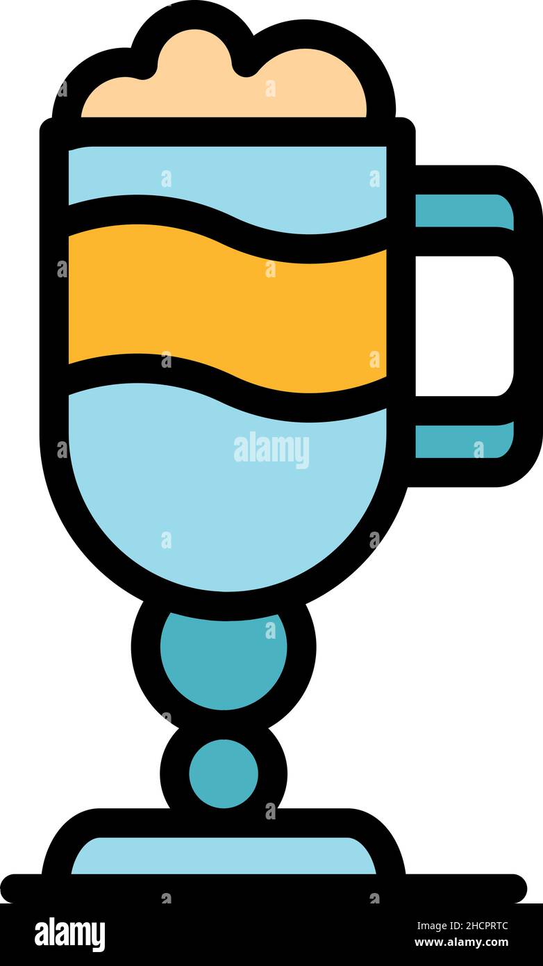Latte Shake-Symbol. Kontur Latte Shake Vektor Symbol Farbe flach isoliert Stock Vektor