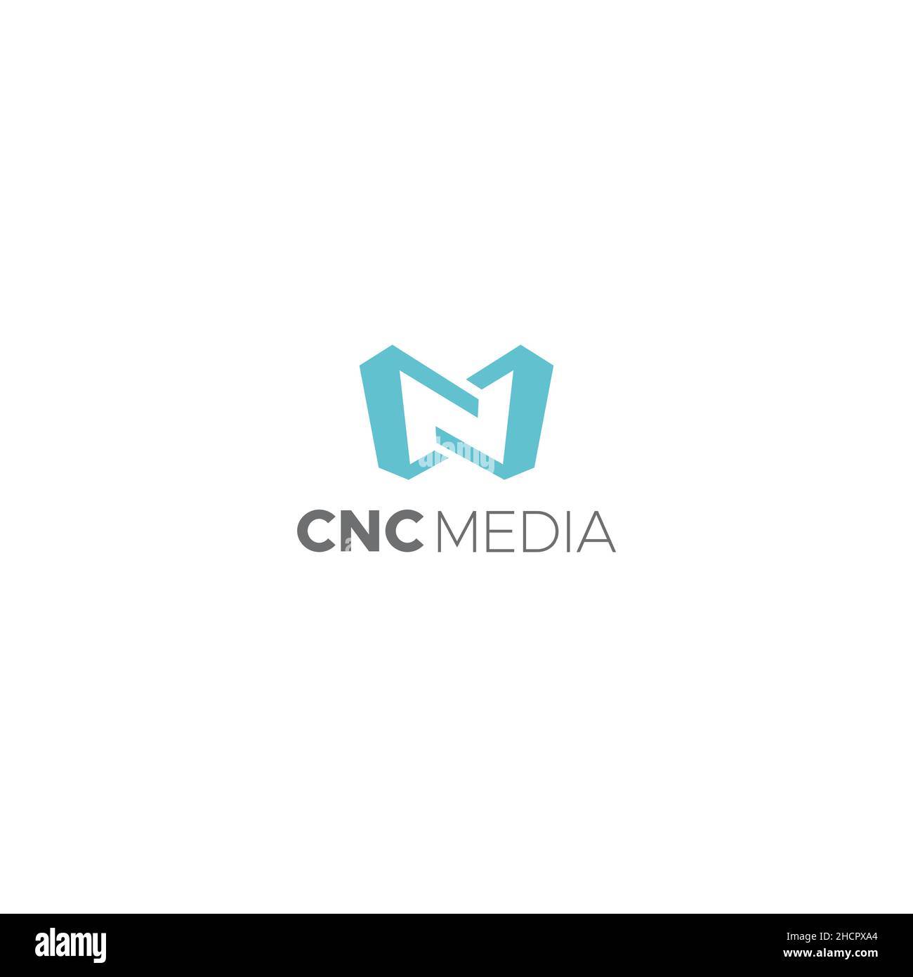 Minimalist flach CNC-MEDIEN Nachrichten tatsächlichen Logo-Design Stock Vektor