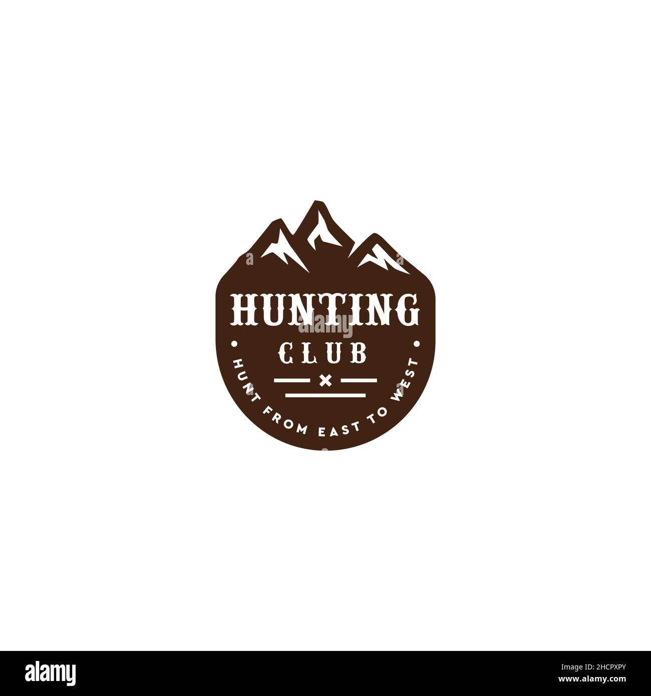 Minimalistisches Design IM HUNTING CLUB Trip Logo-Design Stock Vektor