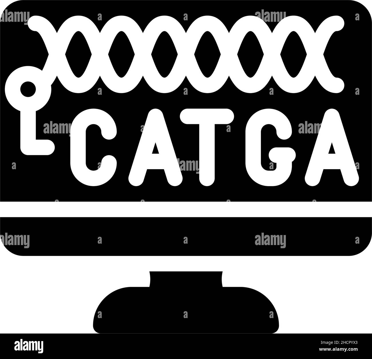 dna auf dem Computerbildschirm Glyphen Symbol Vektor Illustration Stock Vektor