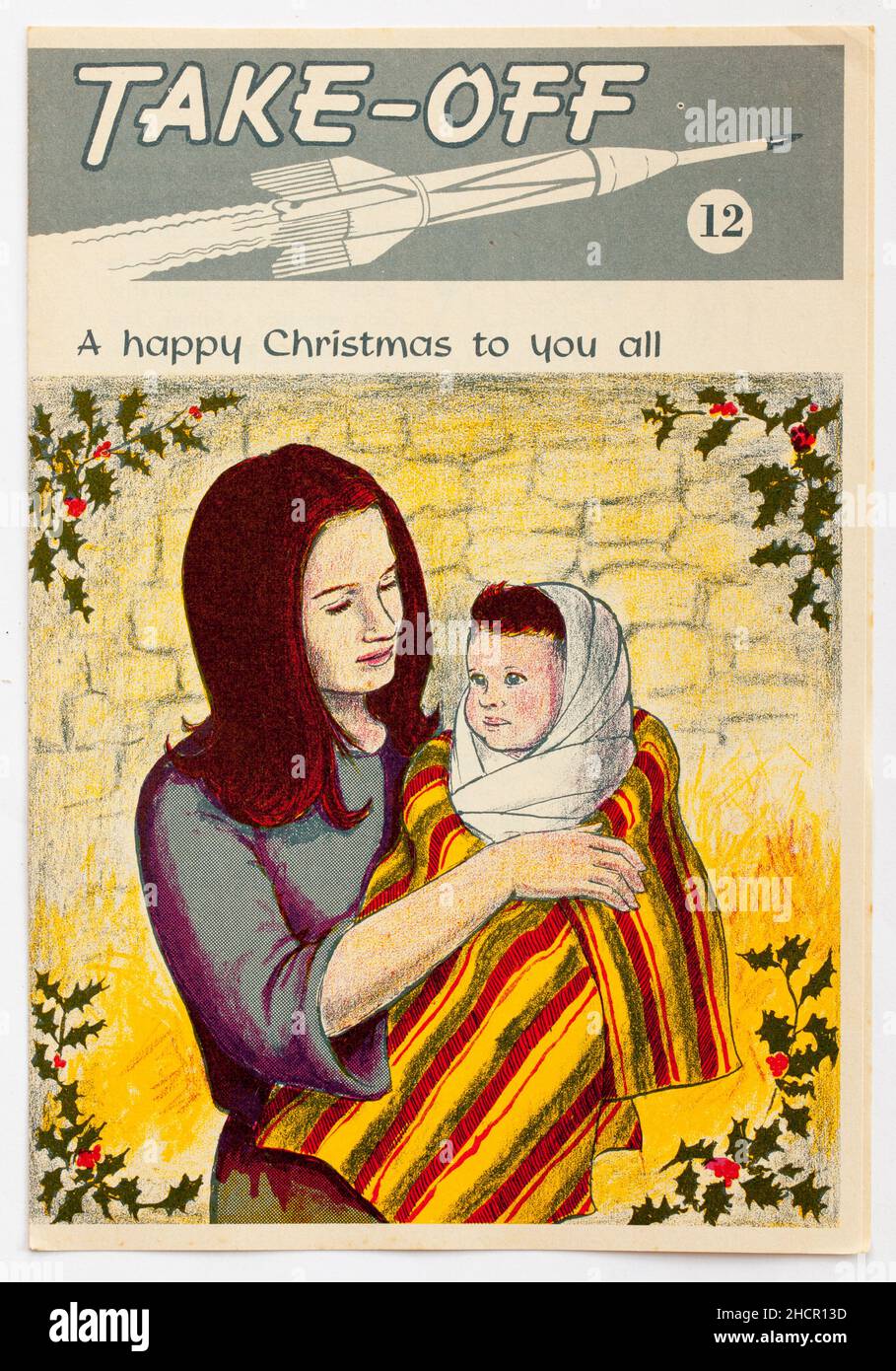 1970s Weihnachtsausgabe von Take Off eine religiöse Broschüre des Nationalen Christlichen Bildungsrates Stockfoto