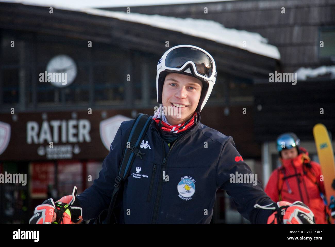 Porträt von Arthur Bauchet, Frankreich am 30. Dezember 2021. Arthur Bauchet ist ein französischer Paralympics-Skifahrer, Mitglied des französischen Teams, er kämpft gegen eine Krankheit, die meine unteren Gliedmaßen betrifft, erbliche spastische Paraparese. Foto von Thibaut Durand/ABACAPRESS.COM Stockfoto