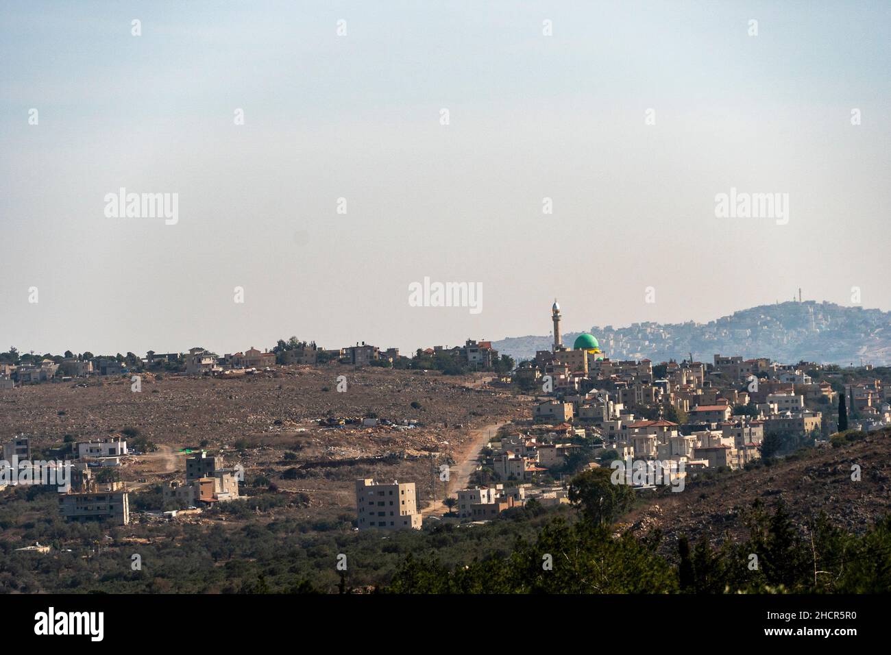 Panorama, Beduinen-Siedlungen in den Bergen von Galilee Stockfoto