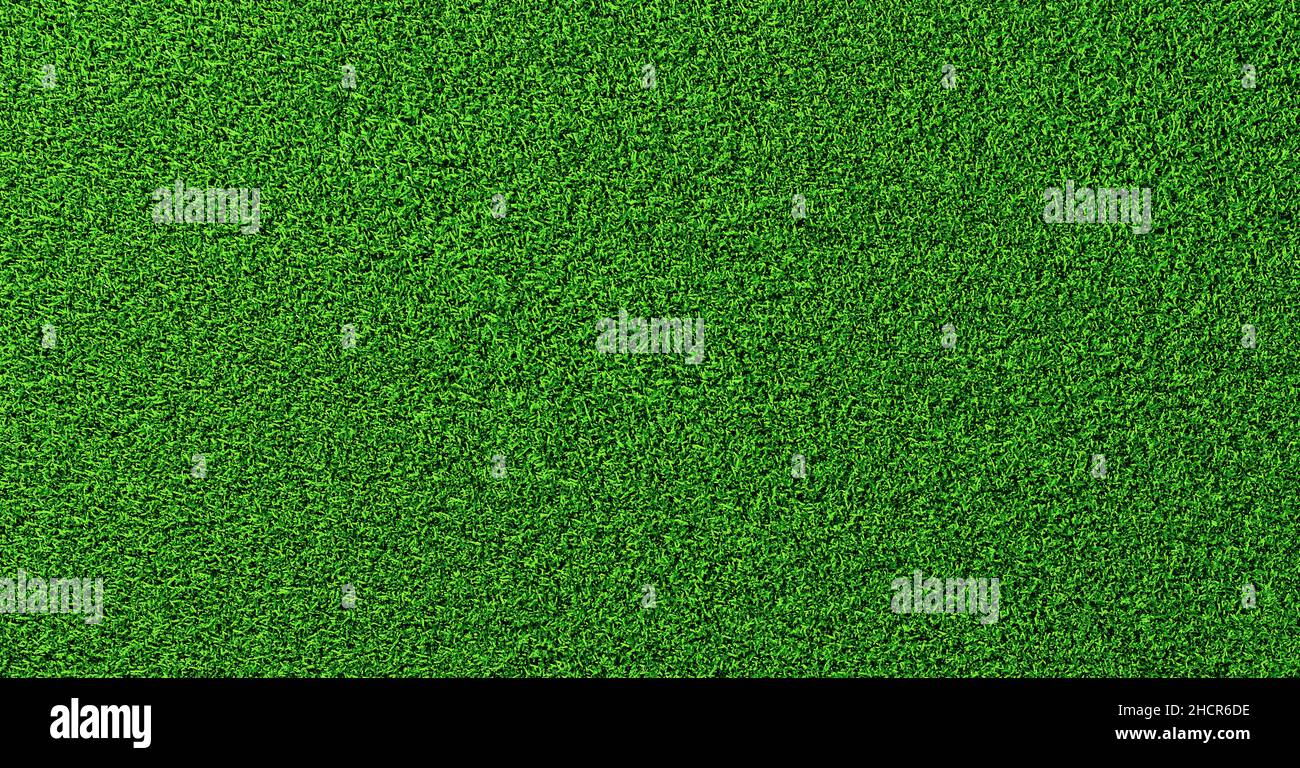 Detaillierte grüne Fußballfeld Gras Rasen Textur von oben, Hintergrund Textur Stockfoto