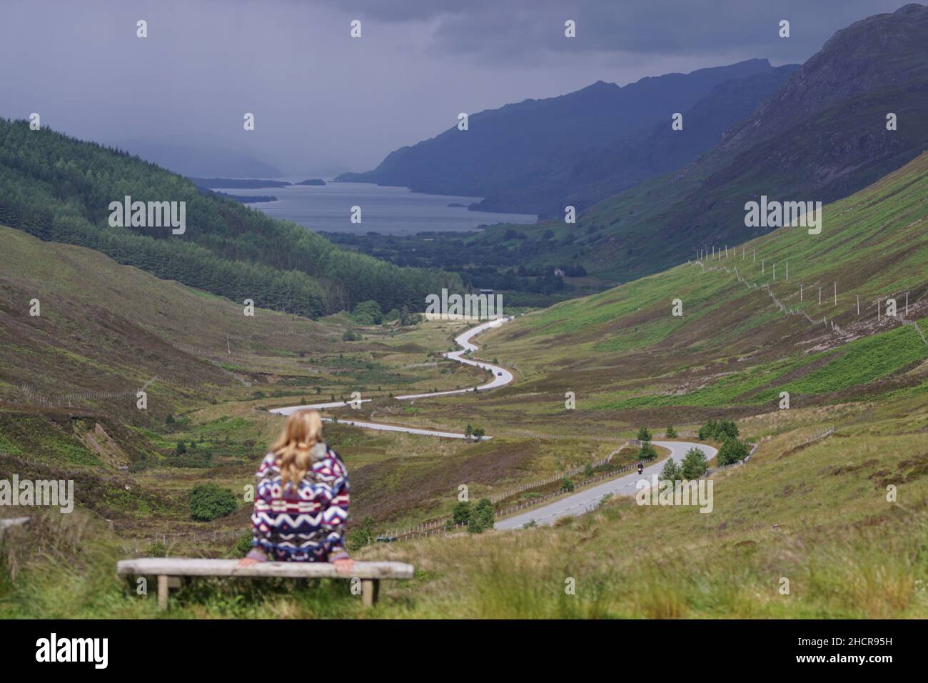 NC500 Scottish Lockdown Road Trip, der durch Loch Maree führt Stockfoto