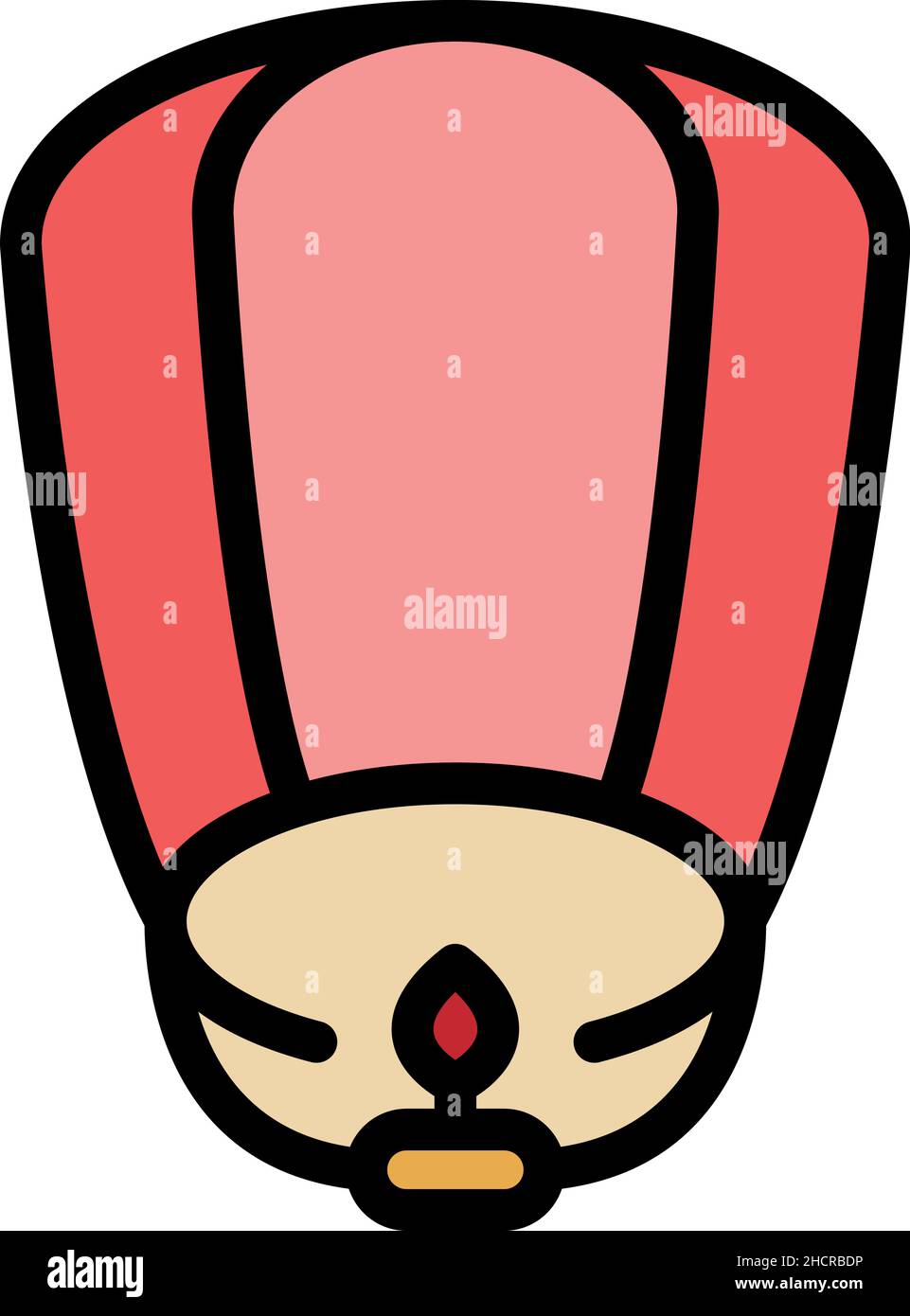 Symbol für fliegende Laterne. Kontur fliegende Laterne Vektor Symbol Farbe flach isoliert Stock Vektor