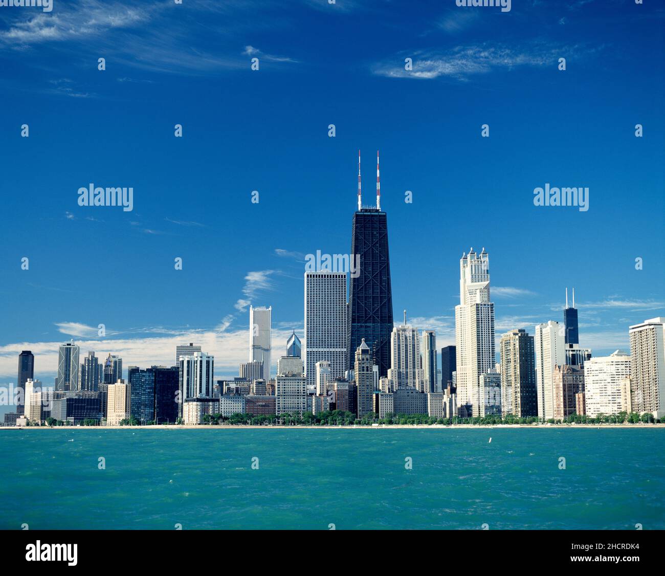 Usa. Illinois. Chicago. Skyline der Stadt vom Lake Michigan. Stockfoto