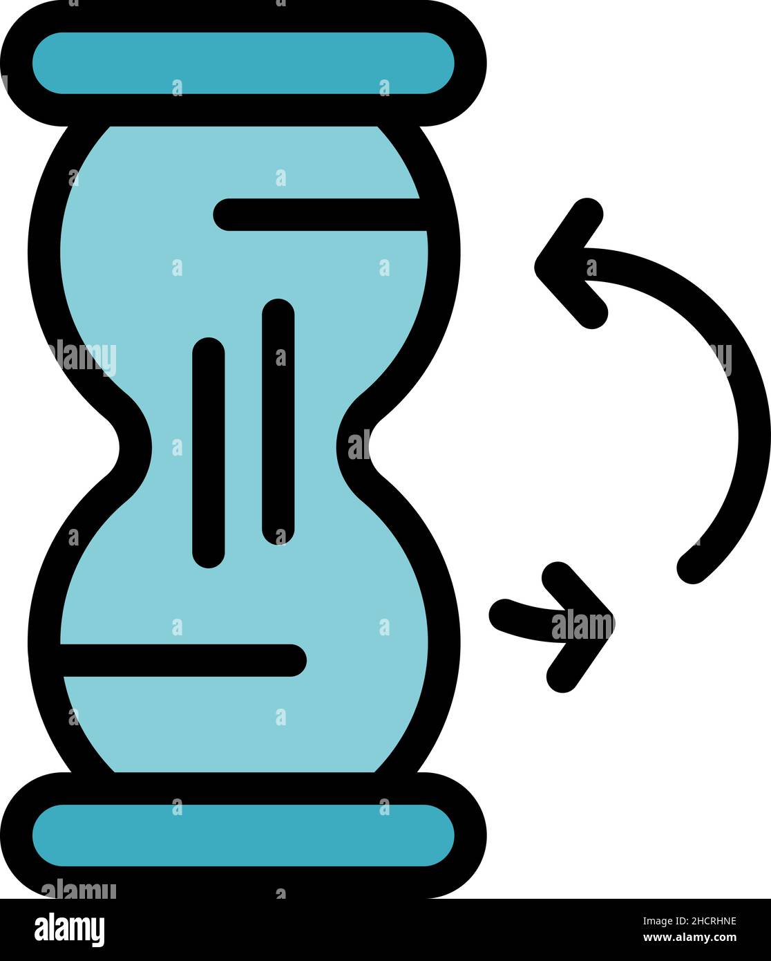 Symbol „Einkaufszeit“. Umriss Einkaufszeit Vektor Symbol Farbe flach isoliert Stock Vektor