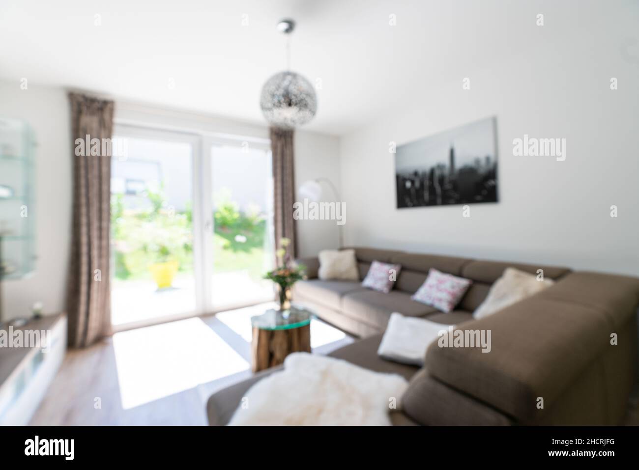 Bild des modernen Wohnzimmer Interieur zu verwischen Stockfoto