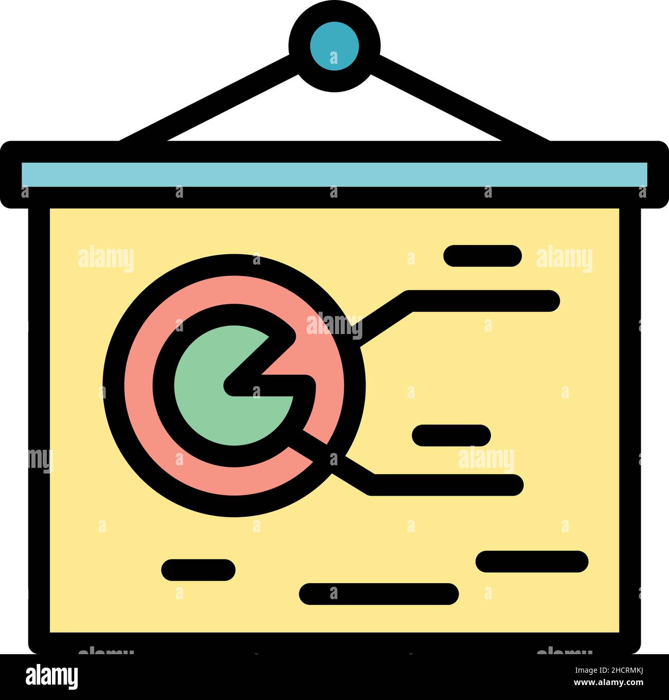 Symbol für die Marktsegmentierung. Kontur Marktsegmentierung Vektor Symbol Farbe flach isoliert Stock Vektor