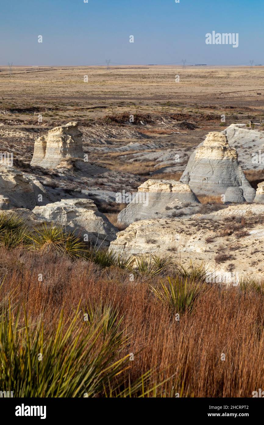 Oakley, Kansas - der Little Jerusalem Badlands State Park bewahrt die größte Niobrara-Kreideformation in Kansas. Der Park ist ein Gemeinschaftsprojekt der Nat Stockfoto