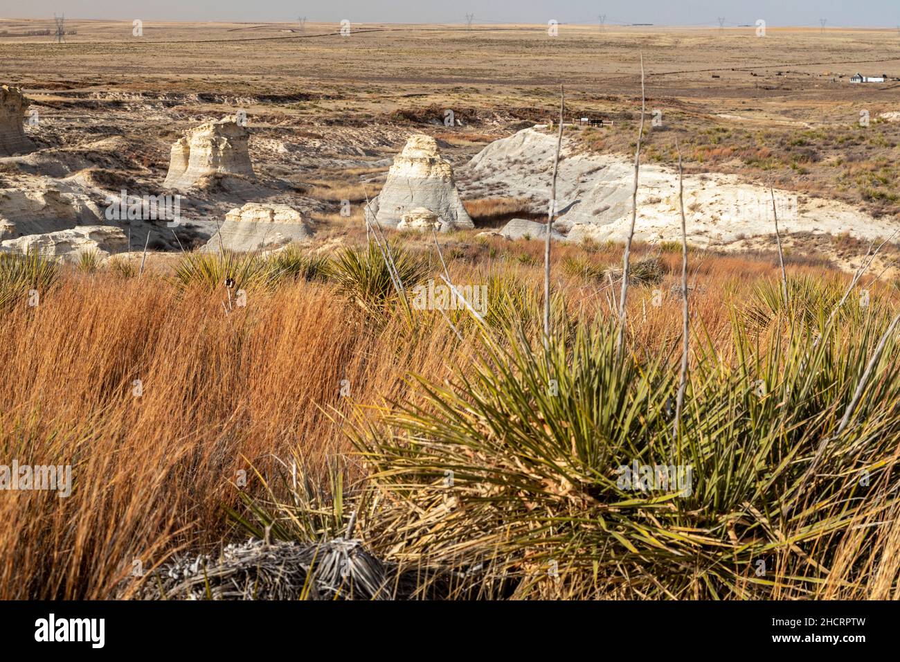 Oakley, Kansas - der Little Jerusalem Badlands State Park bewahrt die größte Niobrara-Kreideformation in Kansas. Der Park ist ein Gemeinschaftsprojekt der Nat Stockfoto