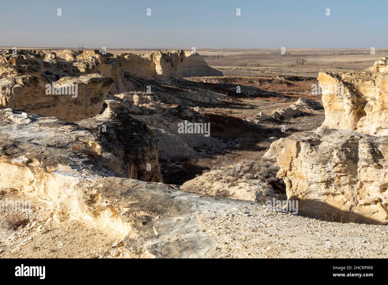 Oakley, Kansas - der Little Jerusalem Badlands State Park bewahrt die größte Niobrara-Kreideformation in Kansas. Der Park ist ein Gemeinschaftsprojekt der Nat Stockfoto