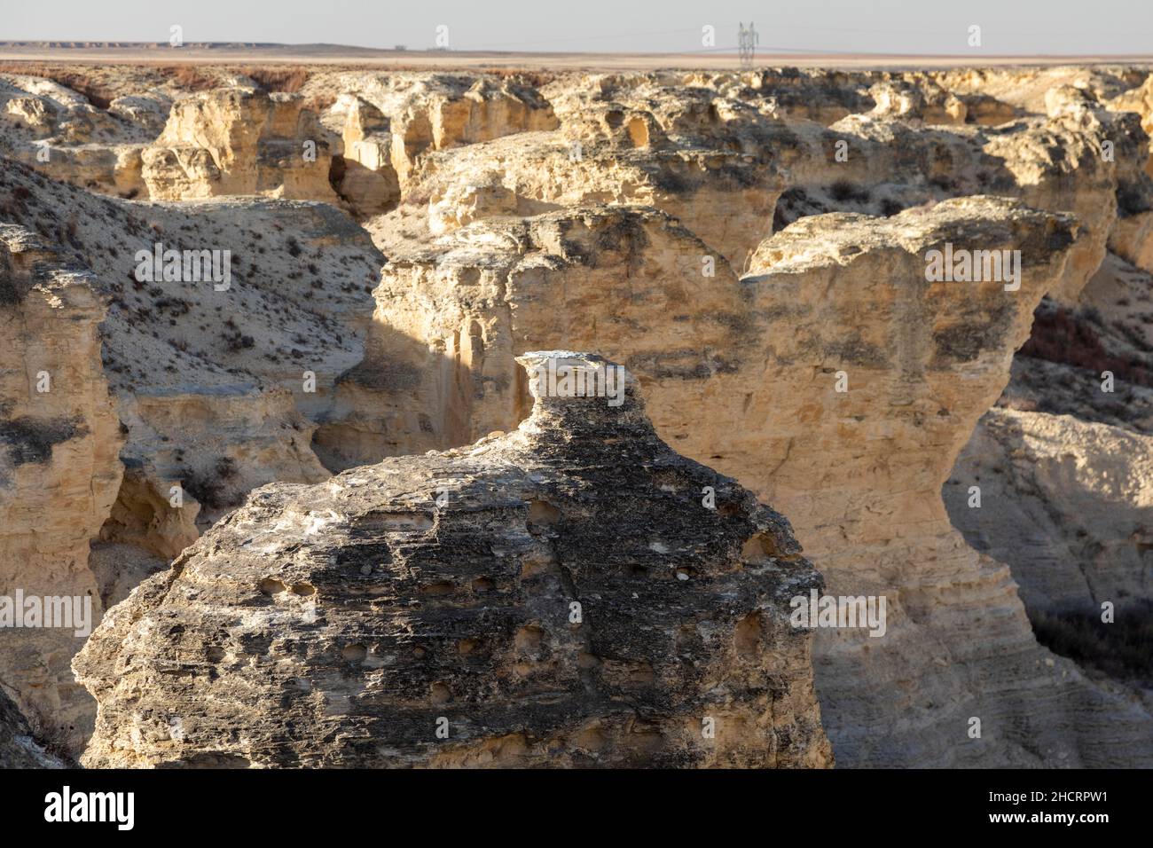 Oakley, Kansas - der Little Jerusalem Badlands State Park bewahrt die größte Niobrara-Kreideformation in Kansas. Der Park ist ein Gemeinschaftsprojekt der Nat Stockfoto