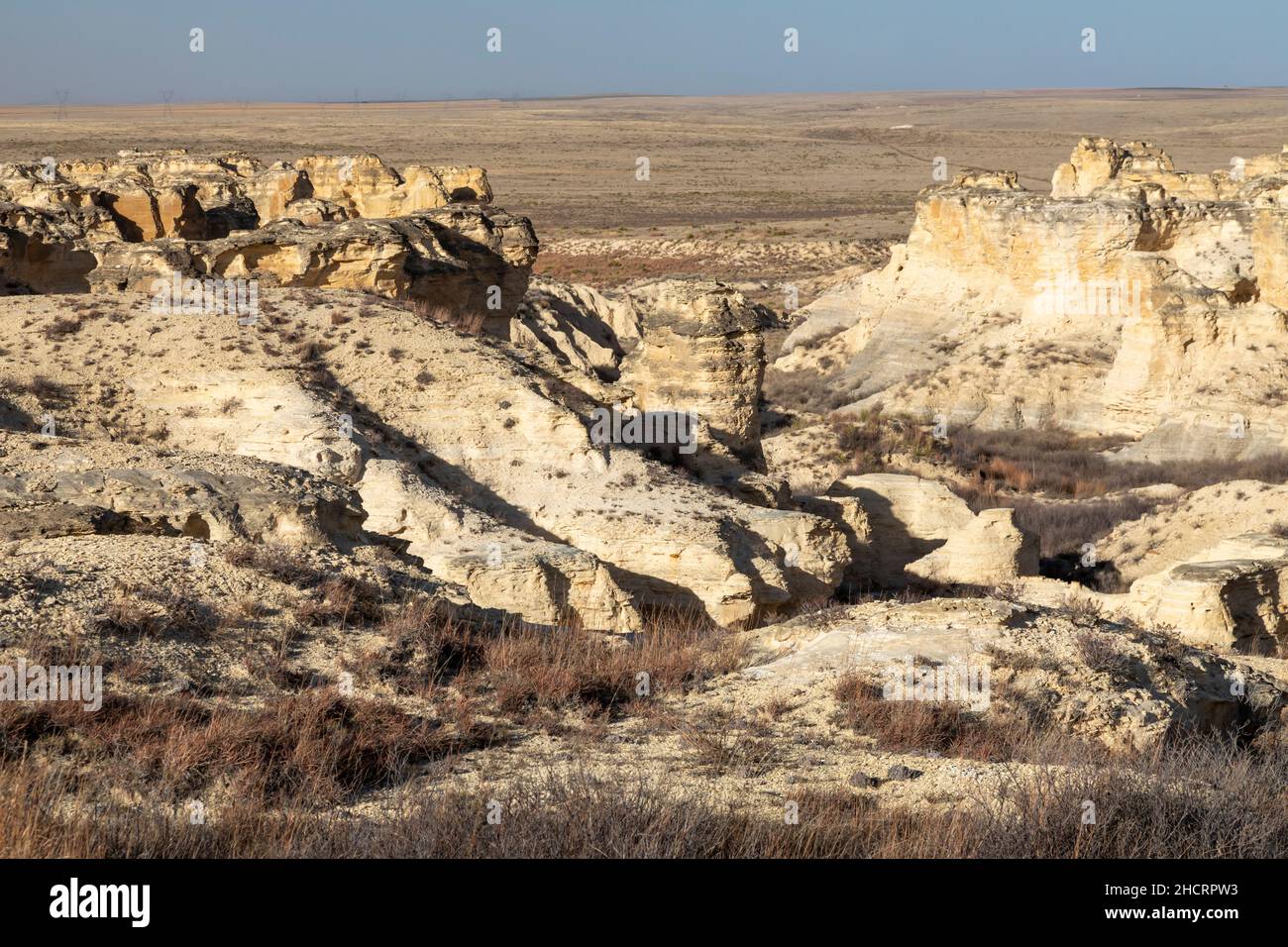 Oakley, Kansas - der Little Jerusalem Badlands State Park bewahrt die größte Niobrara-Kreideformation in Kansas. Der Park ist ein Gemeinschaftsprojekt der Nat Stockfoto