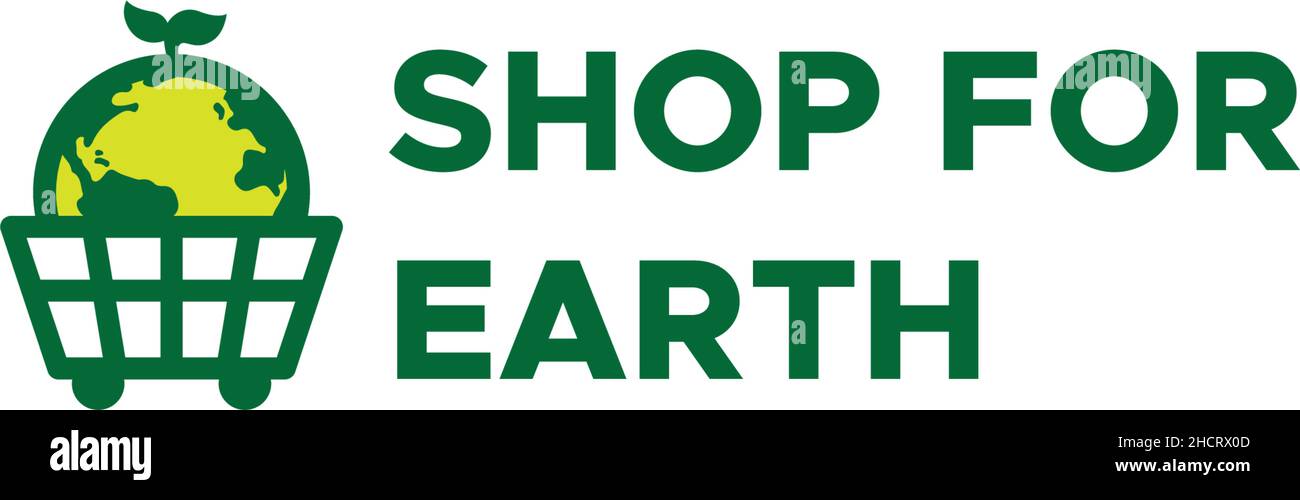 Moderner flacher BRIEFMARKENLADEN FÜR EARTH Logo Design Stock Vektor