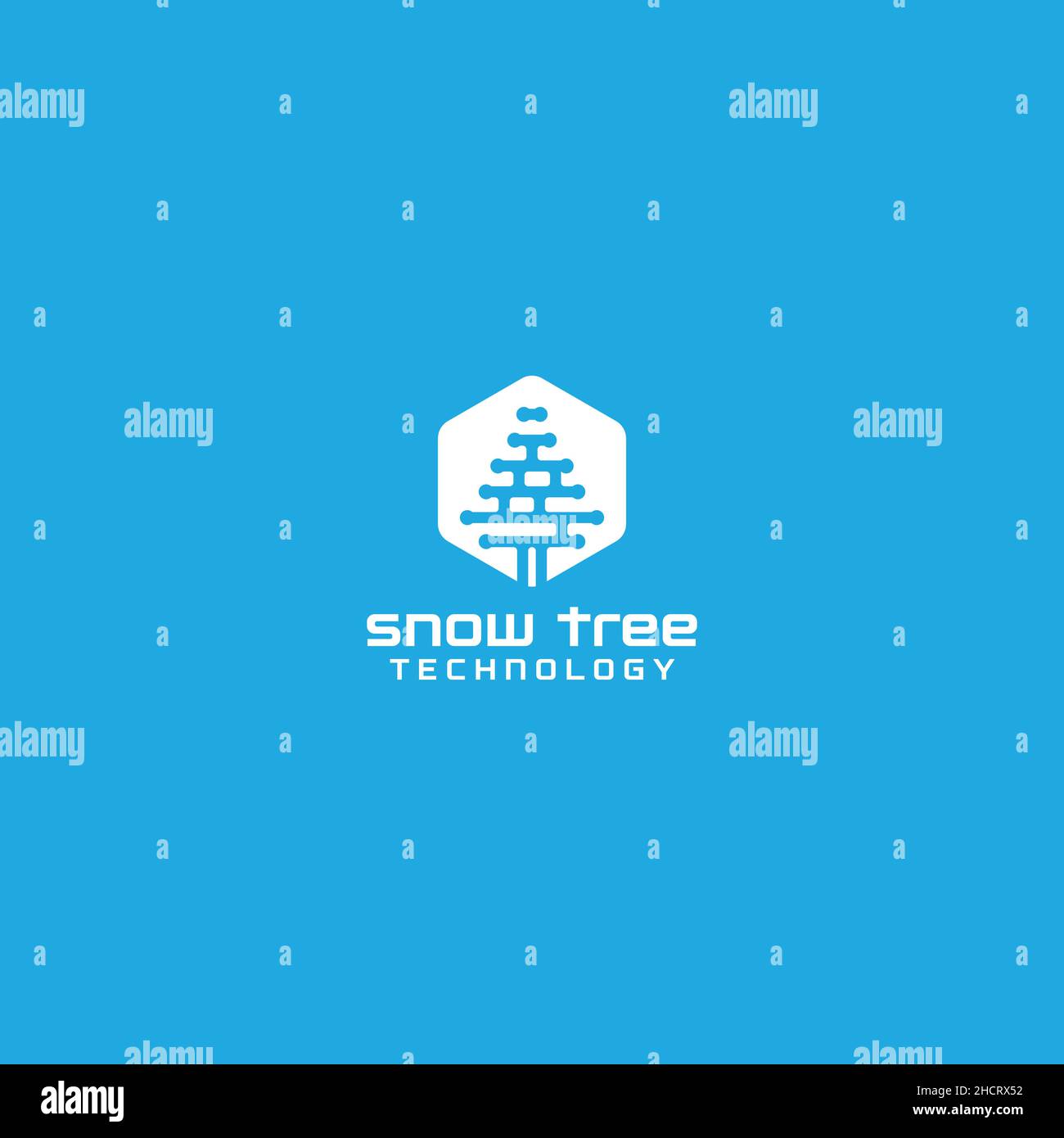 Flaches Buchstabenzeichen, DESIGN MIT SNOW TREE TECHNOLOGY Logo Stock Vektor