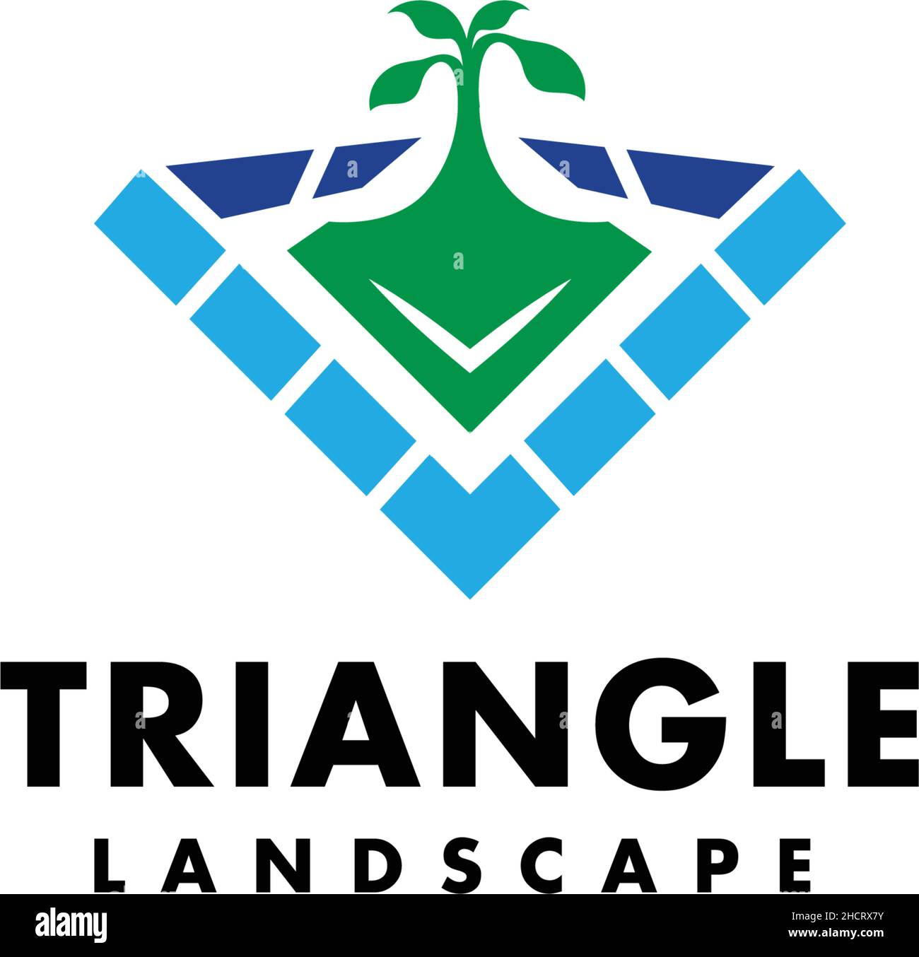 Modernes buntes DREIECK-LANDSCHAFTS-Logo-Design Stock Vektor