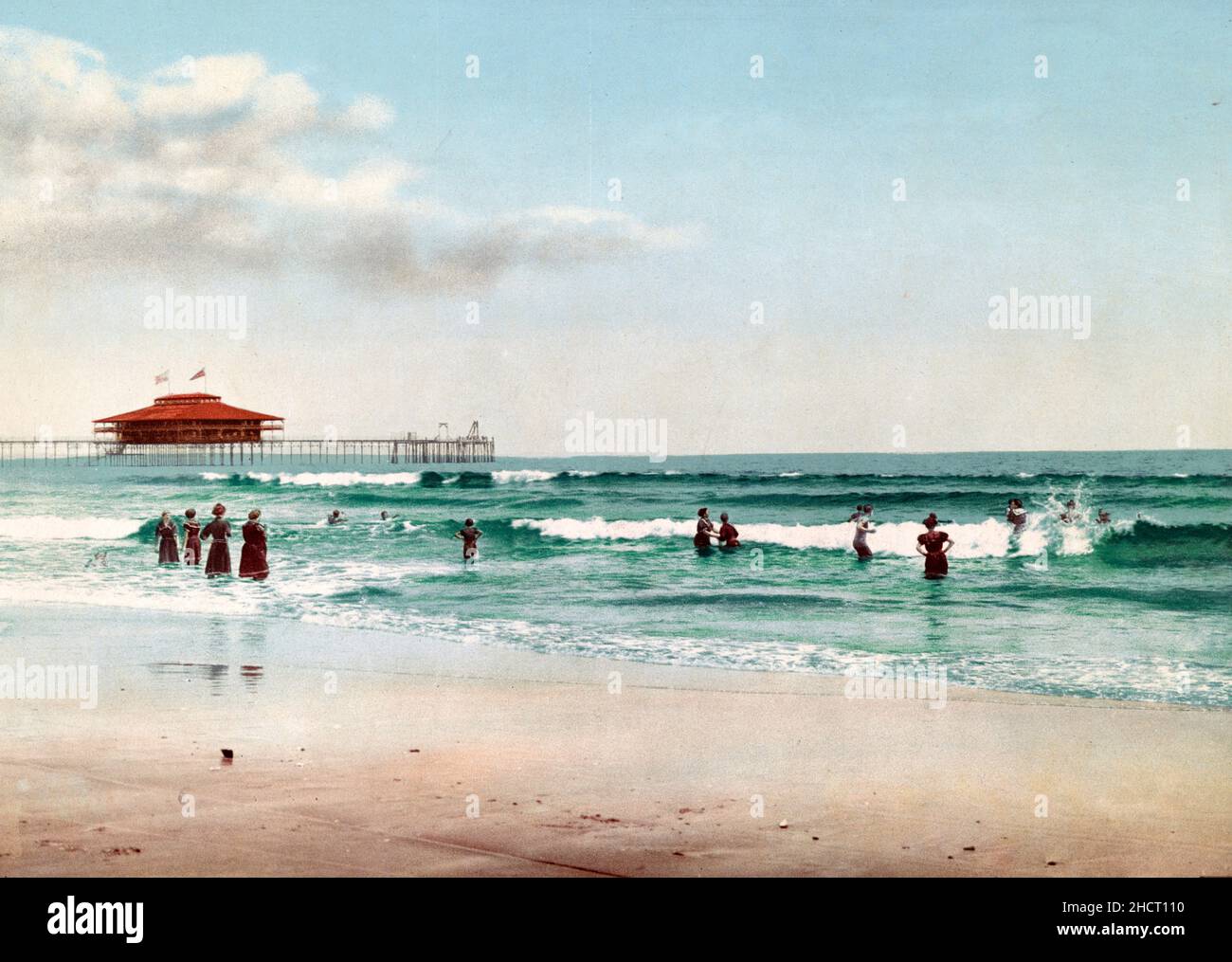 In the Surf at Old Orchard, Maine, 1901 Stockfoto