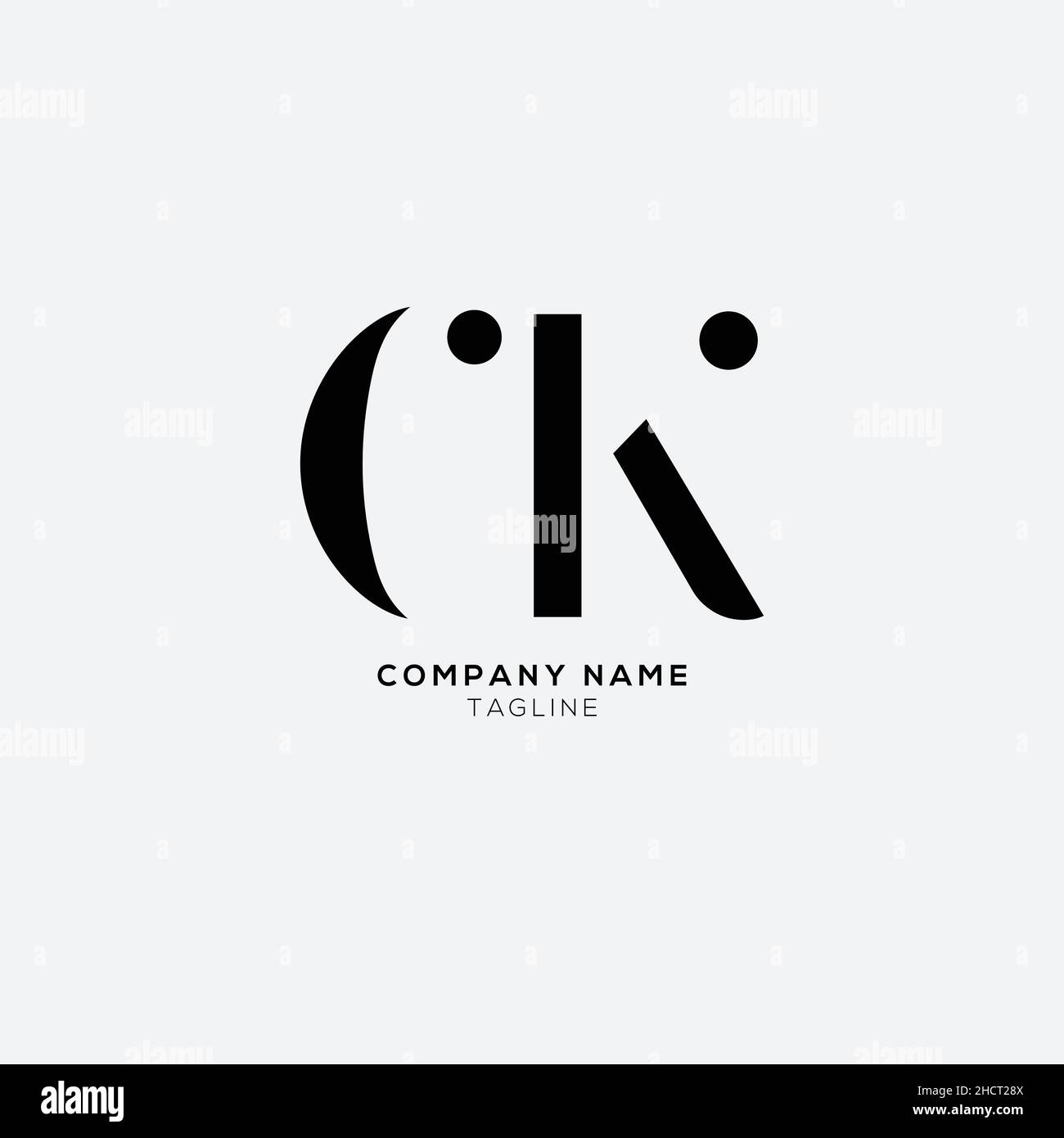Kreatives modernes CK Buchstabe Business Logo Design Alphabet Symbol Vektor-Symbol. Kreative, elegante Vorlage mit CK-Logo. Stock Vektor