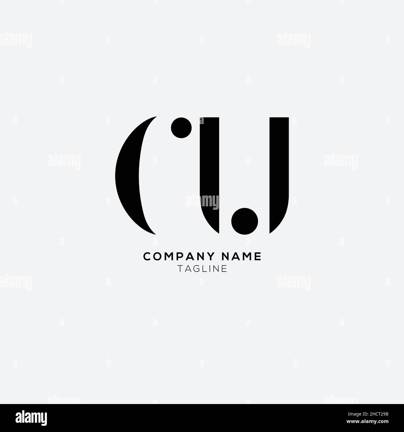 Kreatives modernes CU-Zeichen Business Logo Design Alphabet Symbol Vektor-Symbol. Kreative, elegante Vorlage für das CU-Logo. Stock Vektor