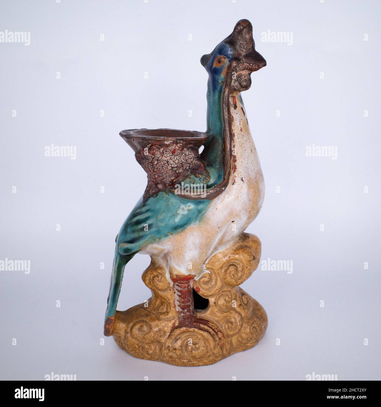 Antike Chinesische Fenghuang Vogelfigur Joss Stick Holder. Qing-Dynastie Stockfoto