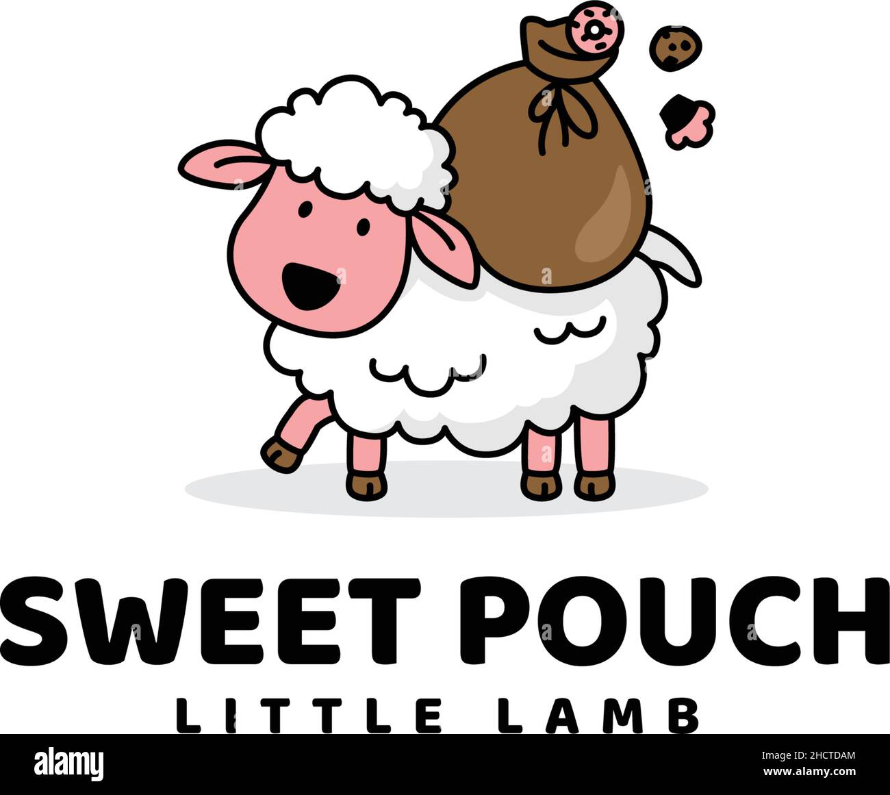 Modernes buntes Design SÜSSER BEUTEL Logo-Design Stock Vektor