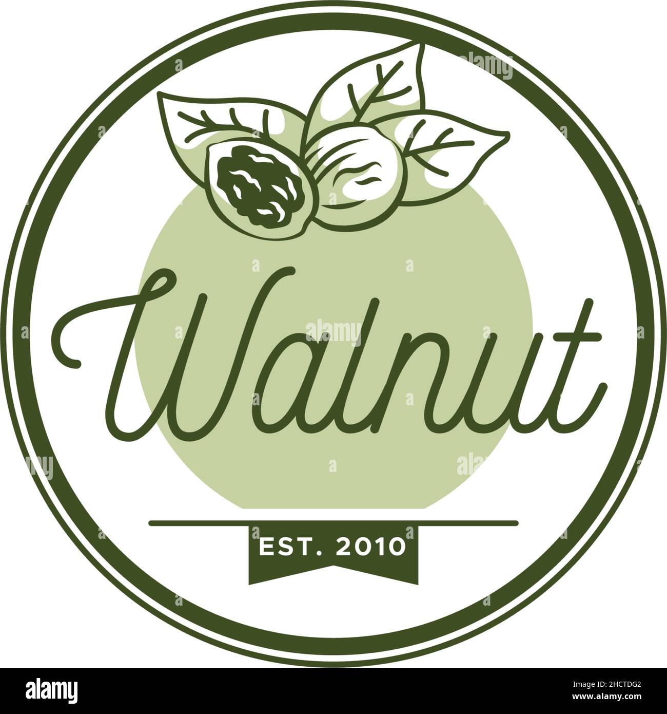 Modernes Design NUSSBAUM Blatt Natur grün Logo-Design Stock Vektor
