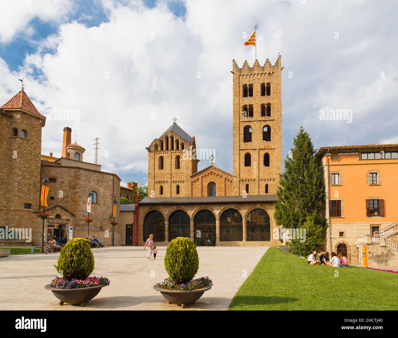 Ripoll, Provinz Girona, Katalonien, Spanien. Monastir, oder Kloster, de Santa Maria. Stockfoto