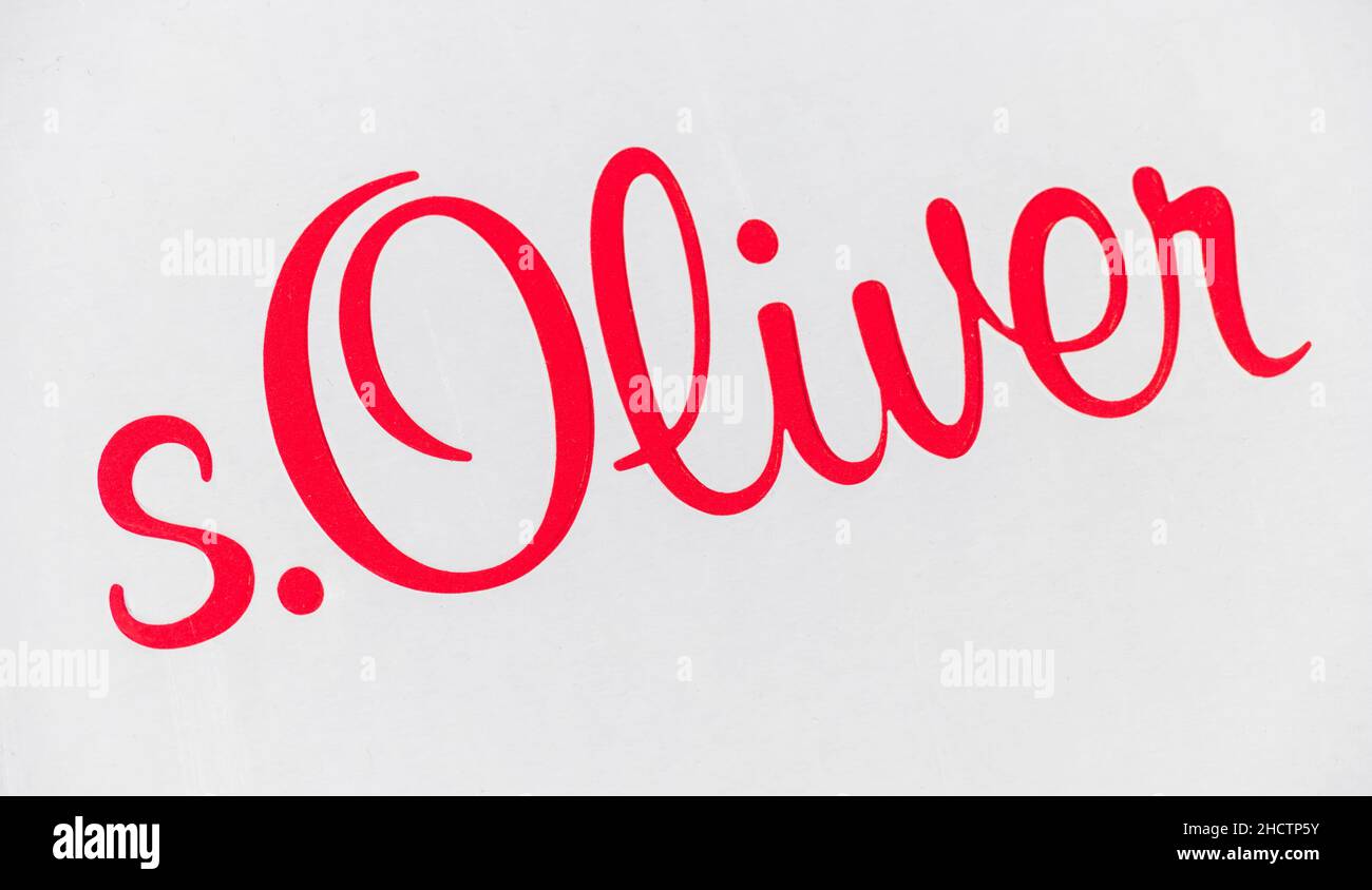 Das Logo der Marke s,Oliver. Ein deutsches Modeunternehmen mit Sitz in Rottendorf verkauft Bekleidung, Schuhe, Accessoires, Schmuck, Düfte und Augenmuschel Stockfoto