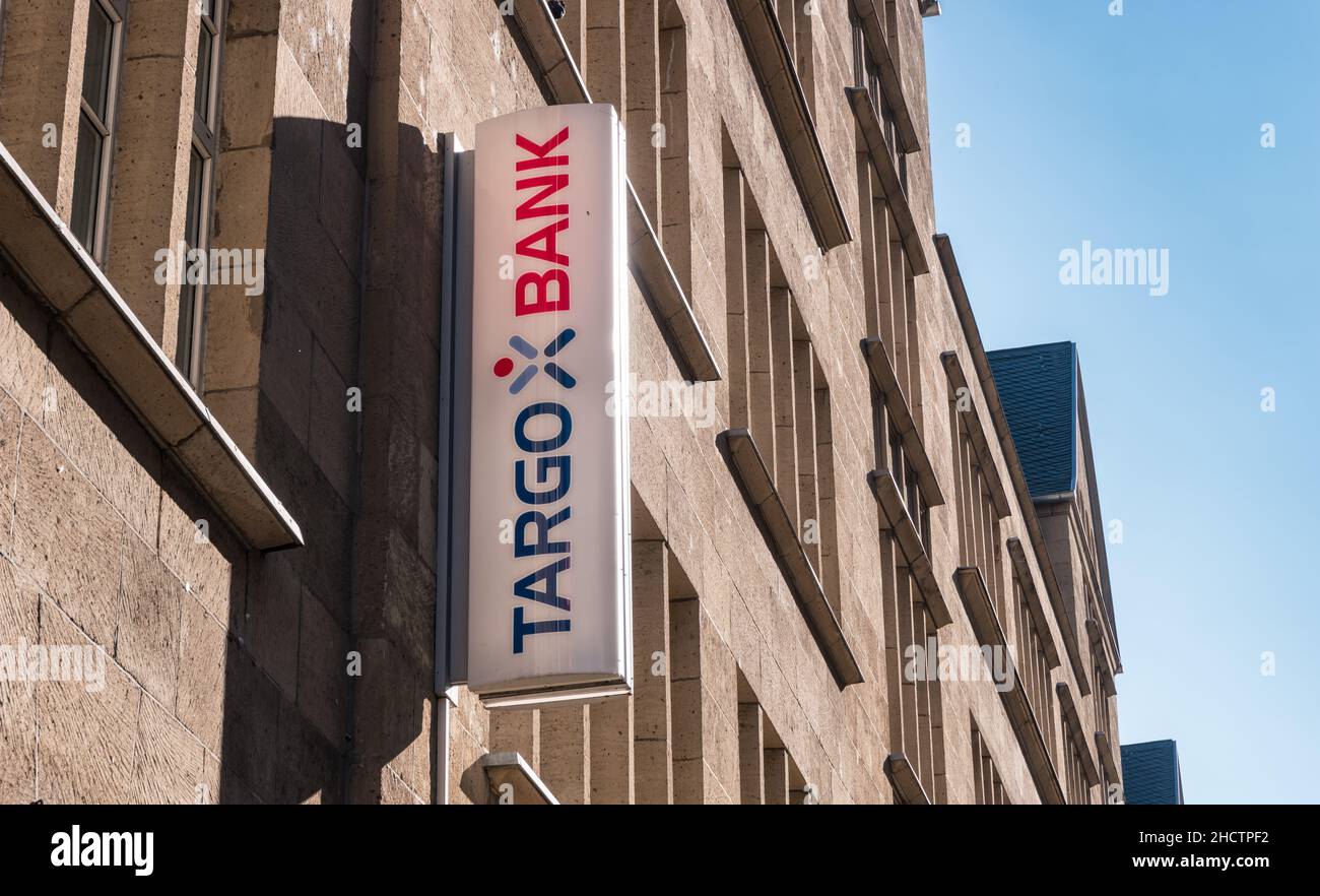 Logo der Targo-Bankfiliale. Die Targobank (ehemals Citibank, Deutschland) ist die deutsche Privatkundenbank von Credit Mutuel. Stockfoto