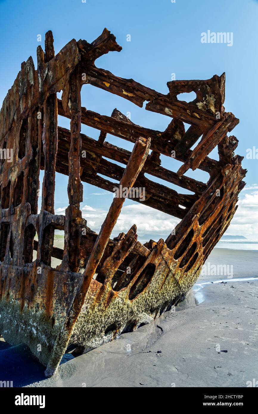 Schiffbruch des Peter Iredale versenden, Fort Stevens State Park in der Nähe von Astoria, Oregon USA Stockfoto