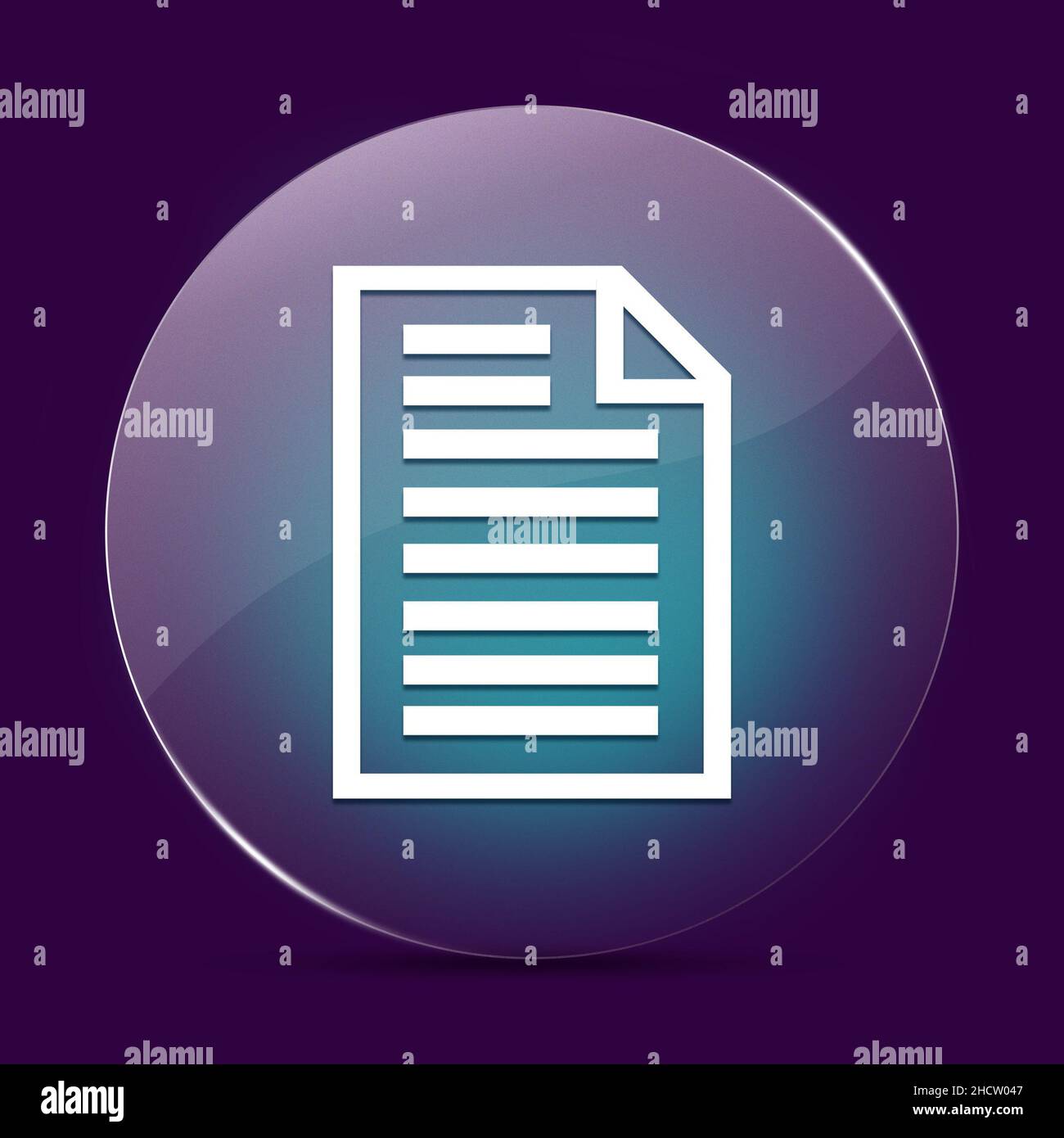 Zitat Seite Mondlicht Glas runde Knopf abstrakt auf einem dunkelvioletten abstrakten Hintergrund Stockfoto