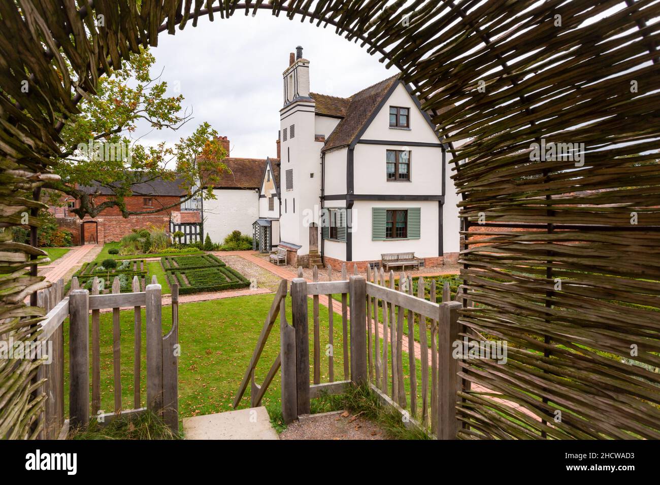 Blick auf die Gärten im Boscobel House, English Heritage, Shropshire, Großbritannien 2021 Stockfoto