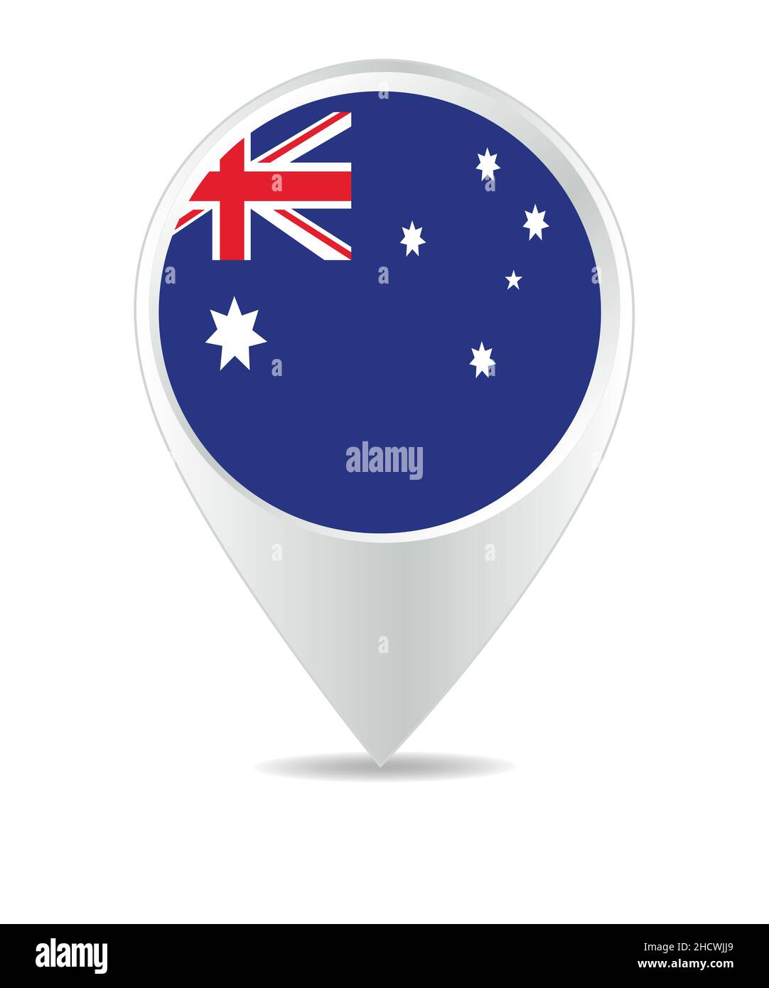 Standortsymbol für Australien-Flagge, Vektor Stockfoto