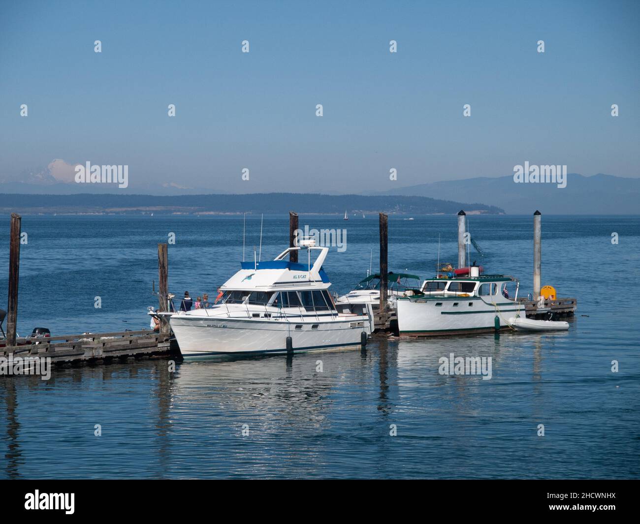 Die Boote dockten am Puget Sound, Port Townsend, Washington Stae an Stockfoto