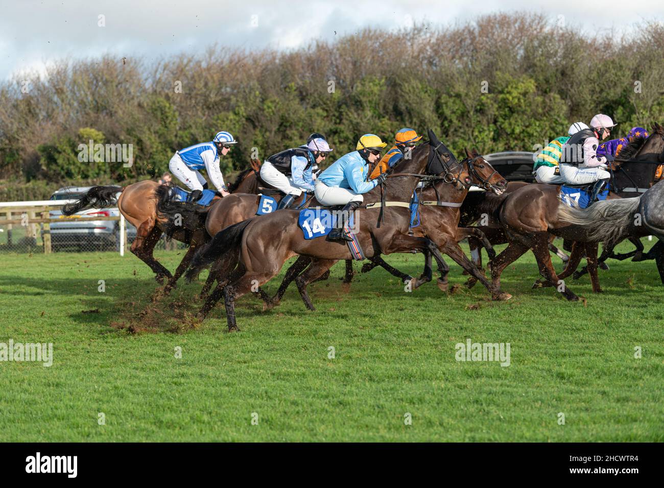 Rasender Bob läuft am zweiten Weihnachtsfeiertag 2021 in Wincanton Stockfoto