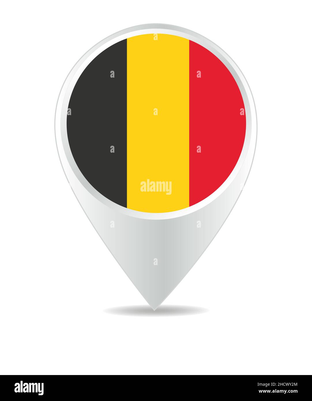 Standortsymbol für Belgien Flagge, Vektor Stockfoto