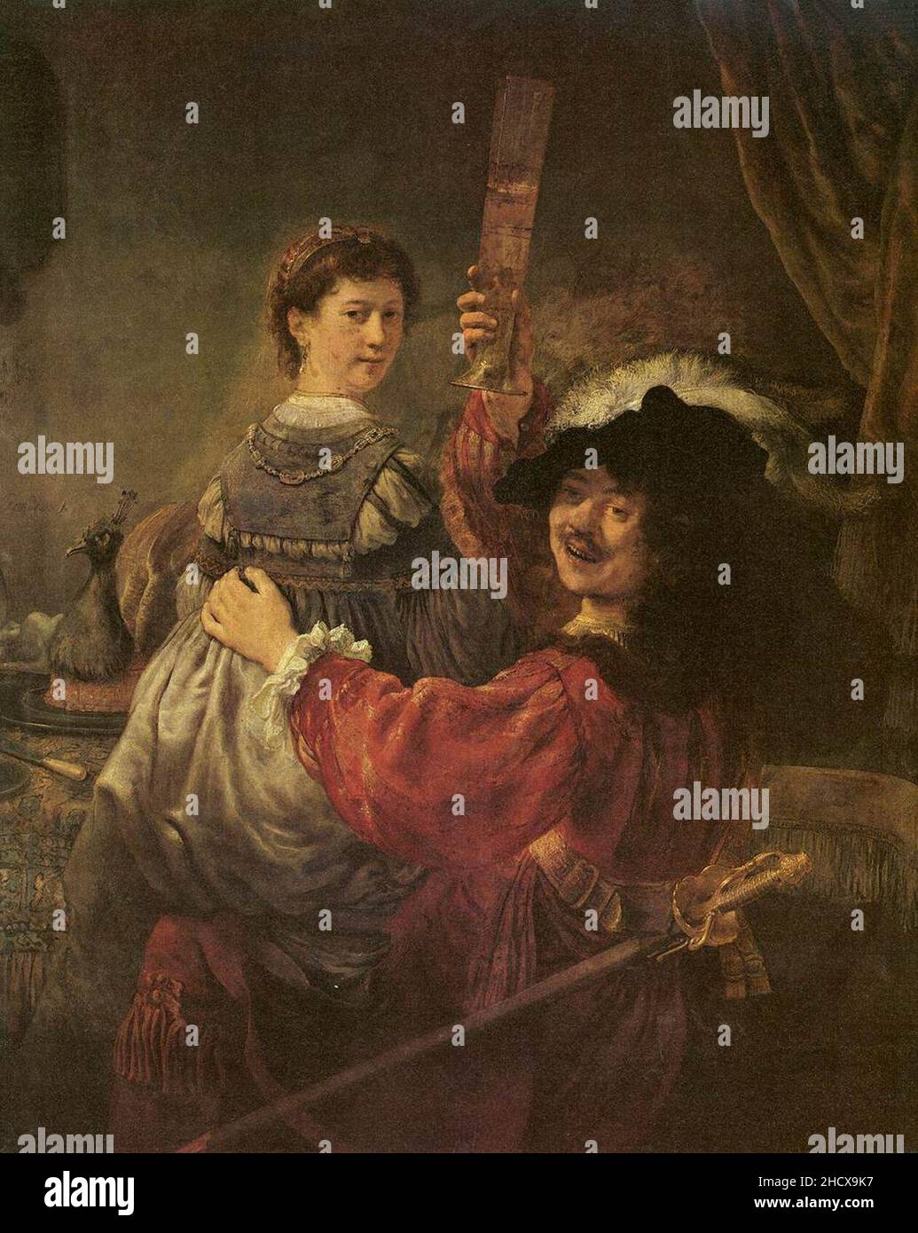 Rembrandt - Rembrandt und Saskia in der Szene des verlorenen Sohnes in der Taverne Stockfoto