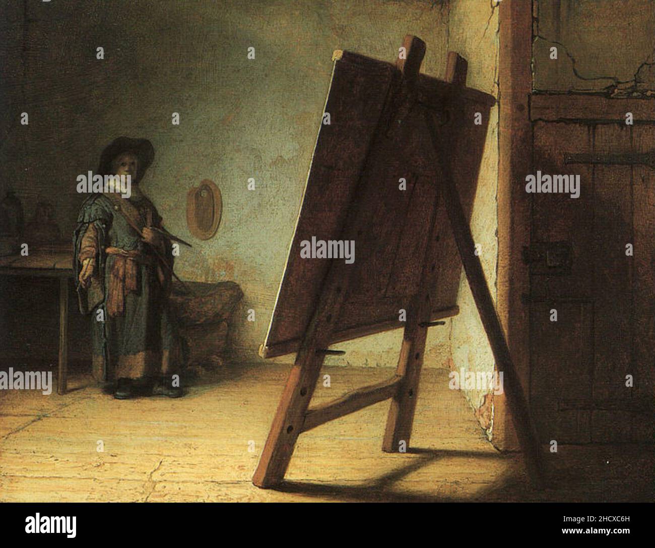 Rembrandt Artiest im Studio zijn, 1629.. Stockfoto