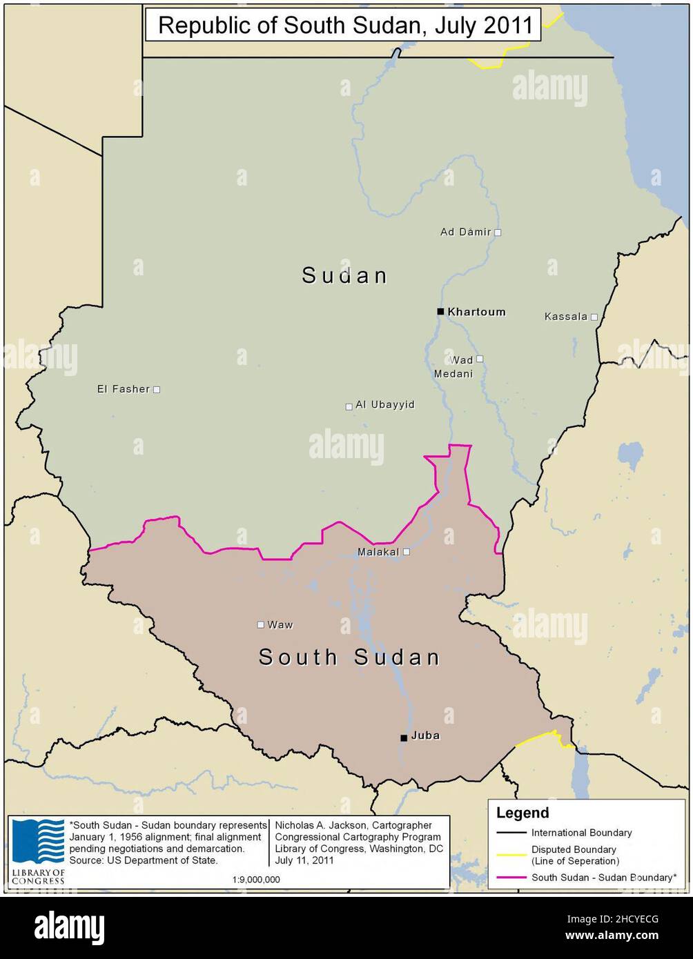 Republik Südsudan, Juli 2011 Stockfoto