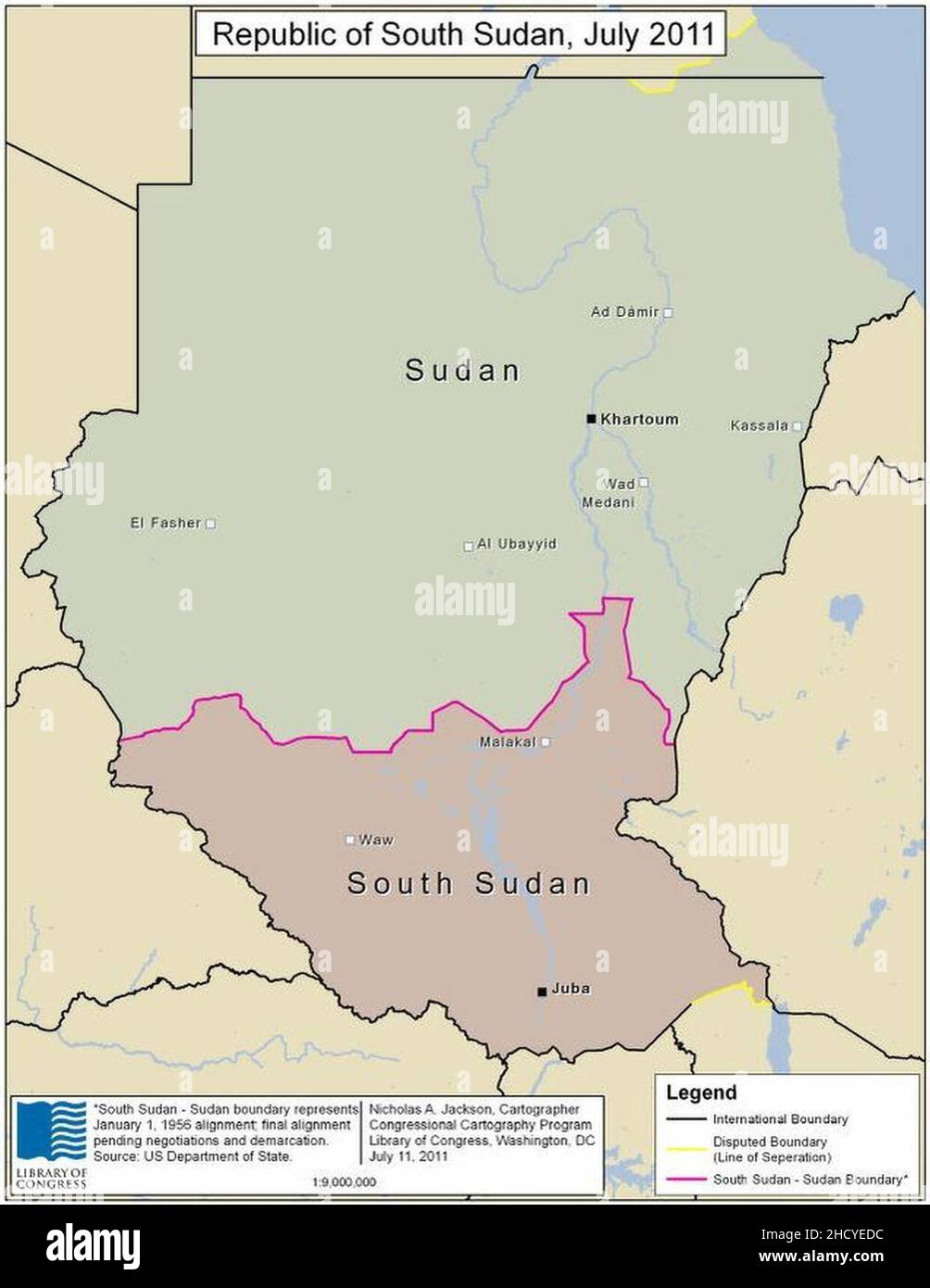 Republik Südsudan, Juli 2011. Stockfoto