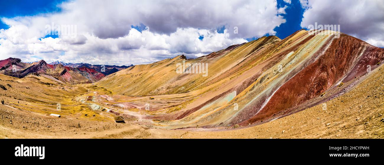 Vinicunca Rainbow Mountain in Peru Stockfoto
