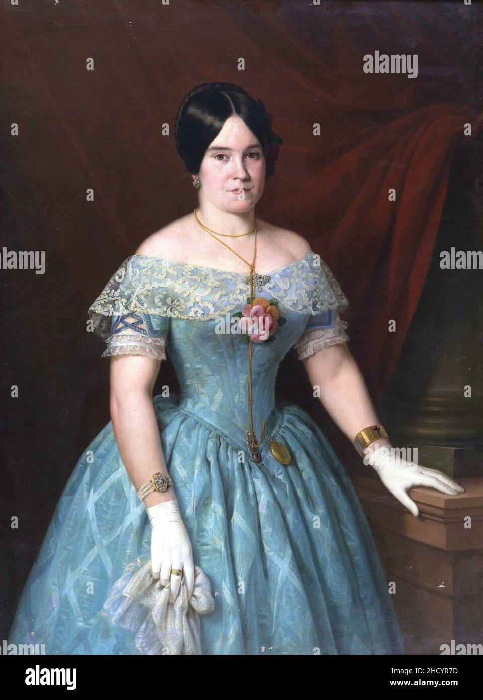 Retrato de Señora vestida de azul, de Antonio María Esquivel Stockfoto