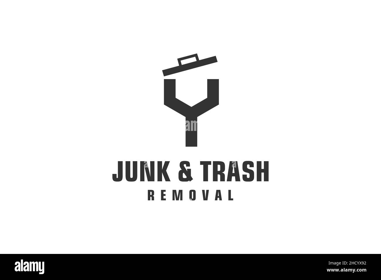 Buchstabe Y für Junk Entfernung Logo Design, umweltfreundliche Müllentsorgung Service, einfaches minimalistisches Design. Stock Vektor