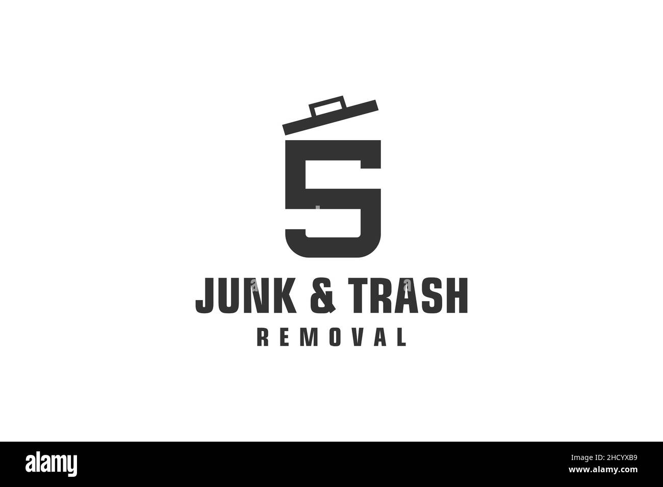 Buchstabe S für Junk-Entfernung Logo-Design, umweltfreundliche Müllentsorgung Service, einfaches minimalistisches Design. Stock Vektor