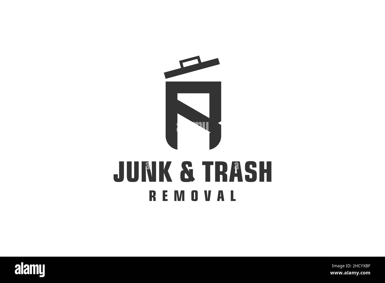 Brief R für Junk-Entfernung Logo-Design, umweltfreundliche Müllentsorgung Service, einfaches minimalistisches Design. Stock Vektor