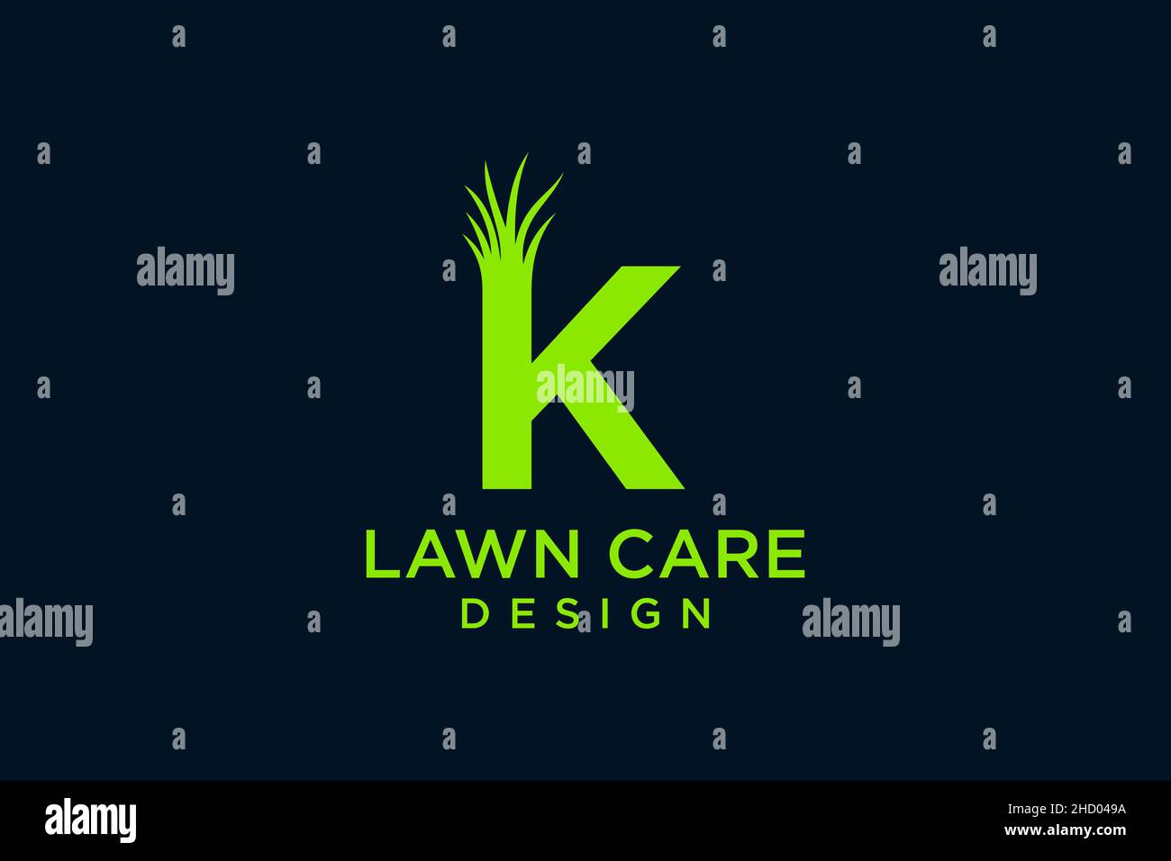 Buchstabe K mit Grass Logo Vorlage Vektor Symbol Illustration Stock Vektor
