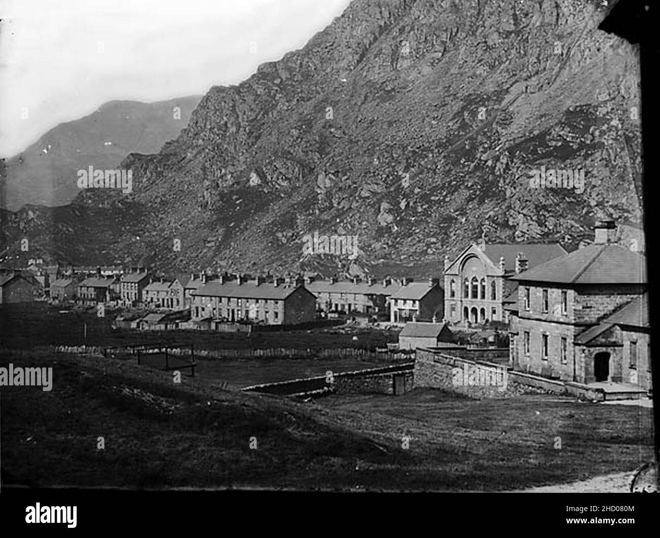 Rhiw-Kapelle und das Krankenhaus, Rhiwbryfdir Stockfoto