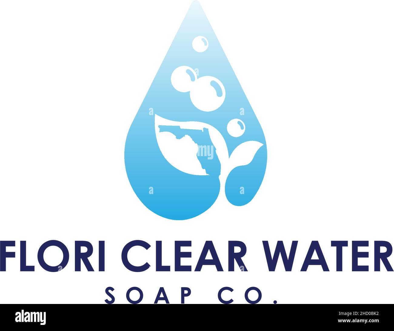 Modernes Design FLORI KLARES WASSER SOAP Logo Design Stock Vektor